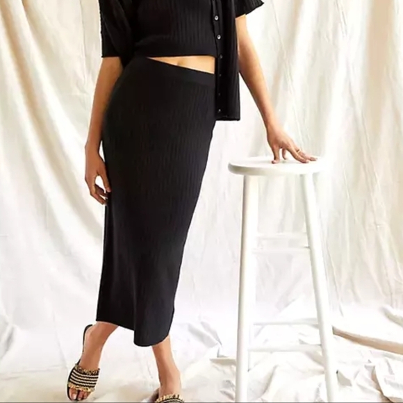 Anthropologie Dresses & Skirts - ANTHROPOLOGIE RIBBED KNIT SKIRT, Black, Women's 1X